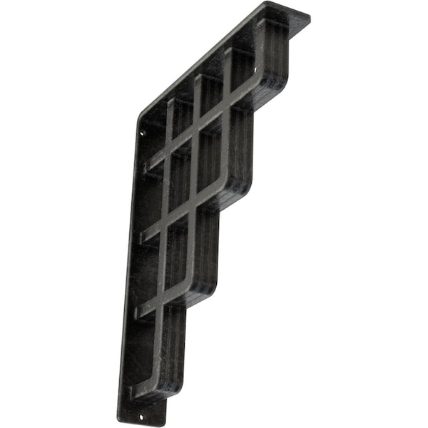 Ekena Millwork Diane Wrought Iron Bracket, (Triple center brace), Antiqued Silver 2"W x 10"D x 12"H BKTM02X10X12TDIASV - main